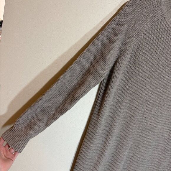 Boden Size 8 High Neck Knit Sweater Midi Dress Wool Blend Mink Tan Neutral - Picture 6 of 11
